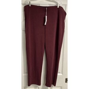 CHICO'S Zenergy Maroon Suede Scuba Ankle Pants Women's‎ Size US XXL 26"